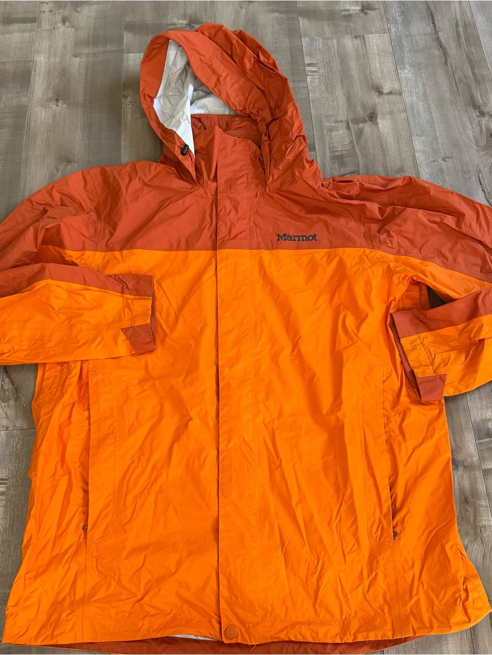 Marmot Wind Breaker Shell Jacket Lightweight Orange Men Large Packable